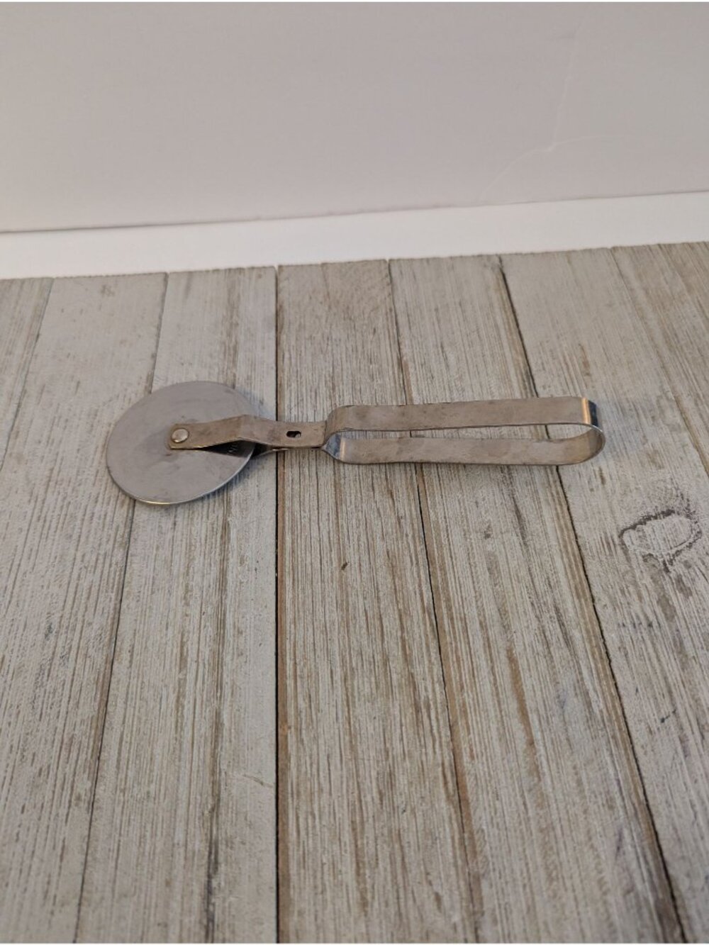 Vintage Advertising Stainless Pizza Cutter 7"  Wheel 2 1/4"